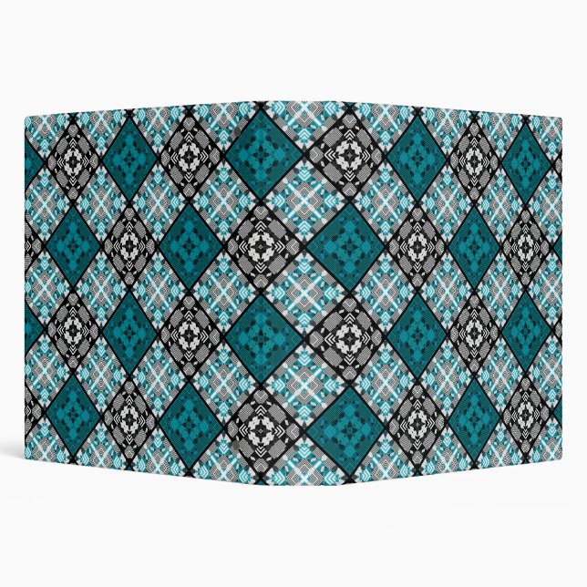 Seamless ornamental decor pattern chequered blue b binder (Background)