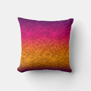 Seamless ornamental marble gradient pink purple ye throw pillow