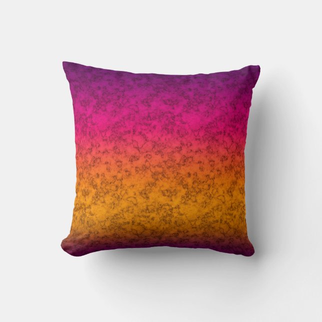 Seamless ornamental marble gradient pink purple ye throw pillow (Front)
