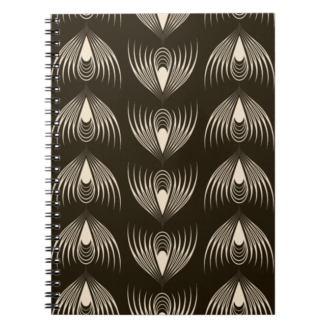 Seamless ornamental pattern. Repeating monochrome  Notebook (Front)