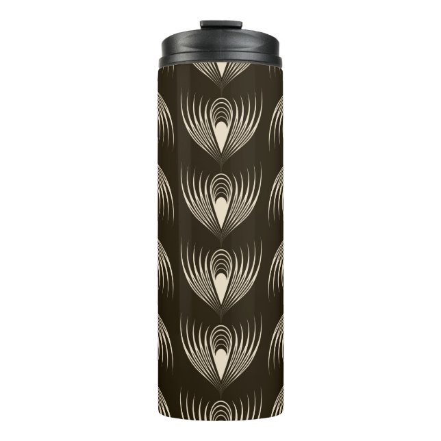 Seamless ornamental pattern. Repeating monochrome  Thermal Tumbler (Front)