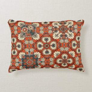 Seamless ornamental pattern with floral and paisle accent pillow