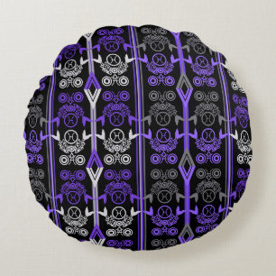 Seamless ornamental retro moroccan arabic vintage round pillow