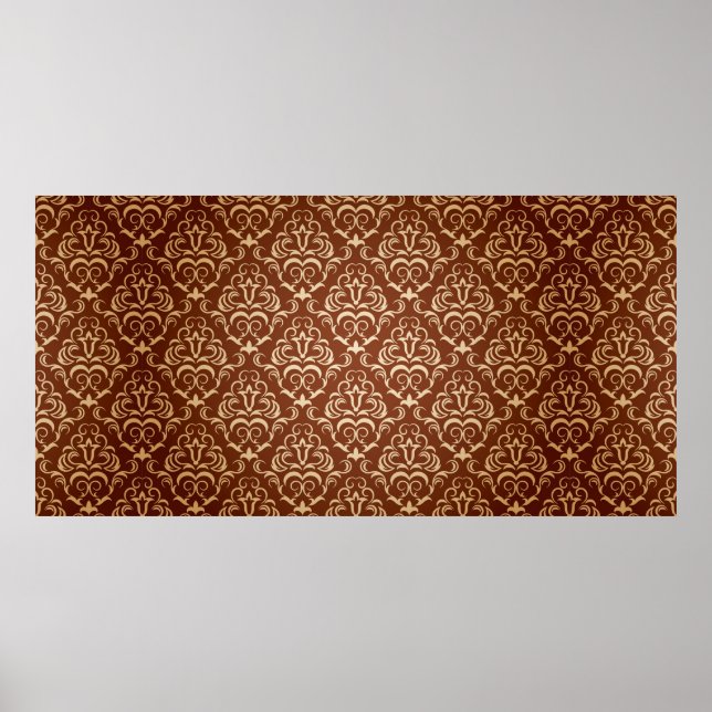 Seamless ornamental wallpaper, floral pattern, ill poster (Front)