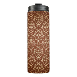 Seamless ornamental wallpaper, floral pattern, ill thermal tumbler