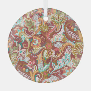 Seamless paisley: elegant background pattern. glass ornament