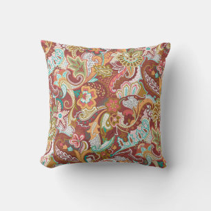 Seamless paisley: elegant background pattern. throw pillow