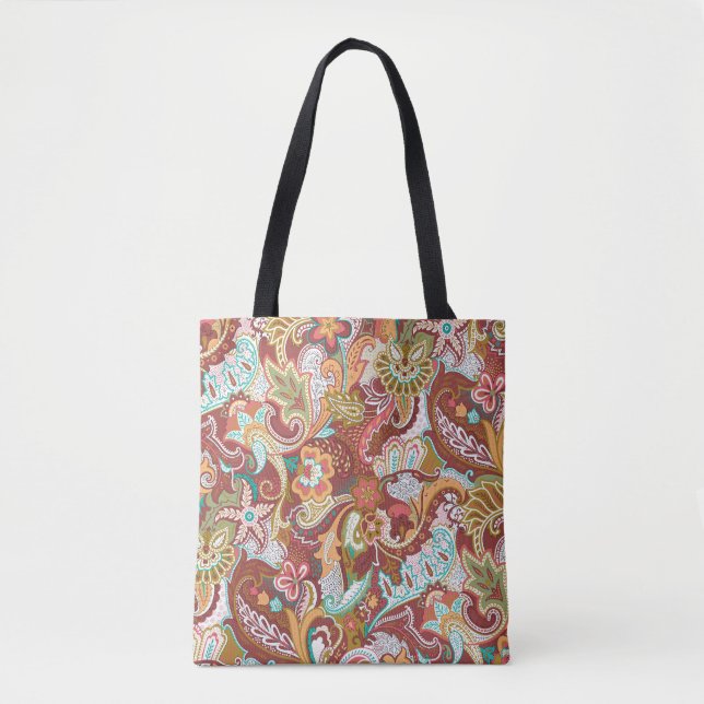 Seamless paisley: elegant background pattern. tote bag (Front)