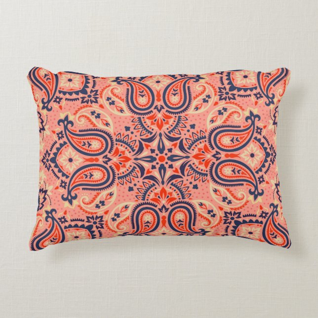 Seamless paisley: vintage pattern design. accent pillow (Front)