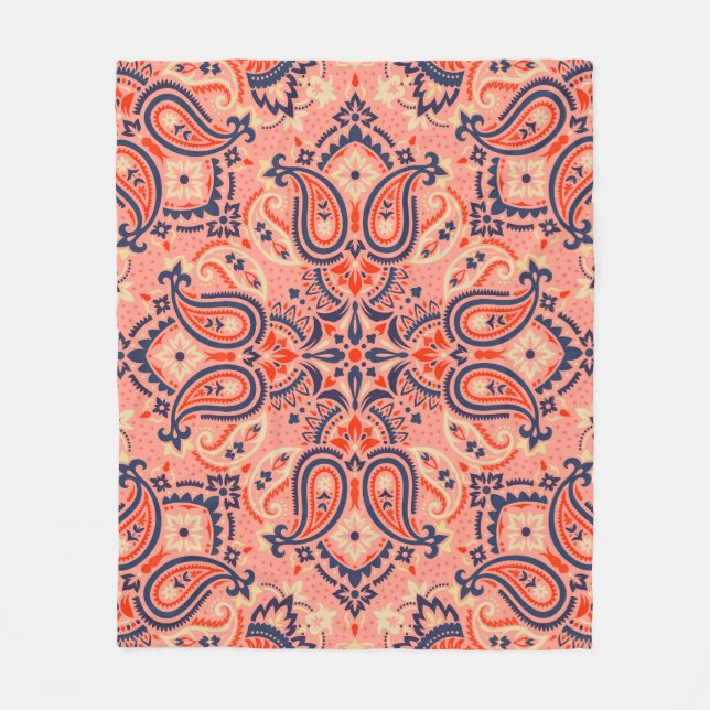 Seamless paisley: vintage pattern design. fleece blanket (Front)