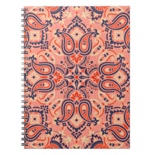 Seamless paisley: vintage pattern design. notebook