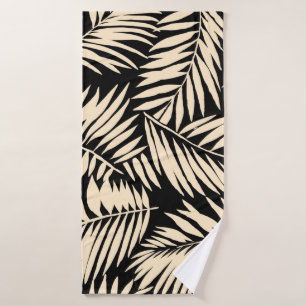 Seamless Palm Leaf Pattern in  Bath Towel
