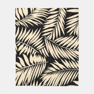 Seamless Palm Leaf Pattern in Fleece Blanket