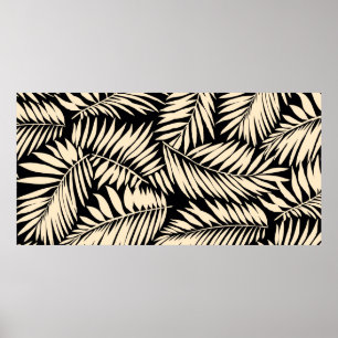 Seamless Palm Leaf Pattern in  Poster