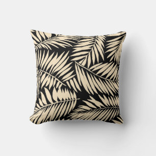 Seamless Palm Leaf Pattern in  Throw Pillow