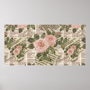 Seamless Paris travel wallpaper. Vintage newspaper Poster