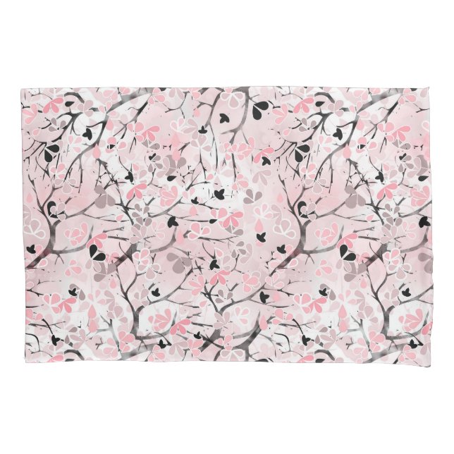 Seamless pastel floral flowers pink blush leaves t pillowcase (Front)