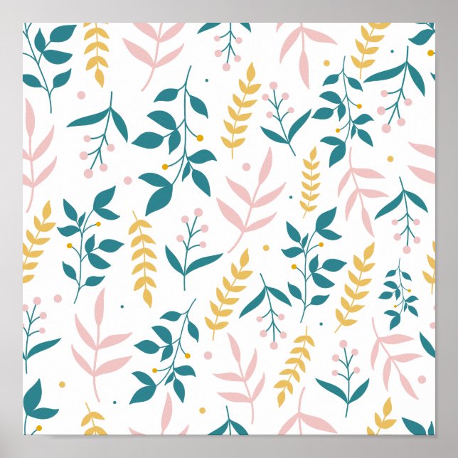 Seamless Pastel Flowers Poster (Front)