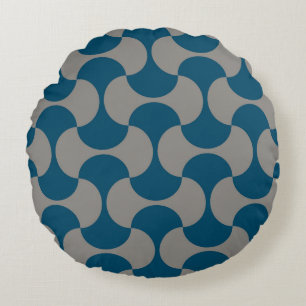 Seamless pastel pattern in 60s style. Wrapping pap Round Pillow