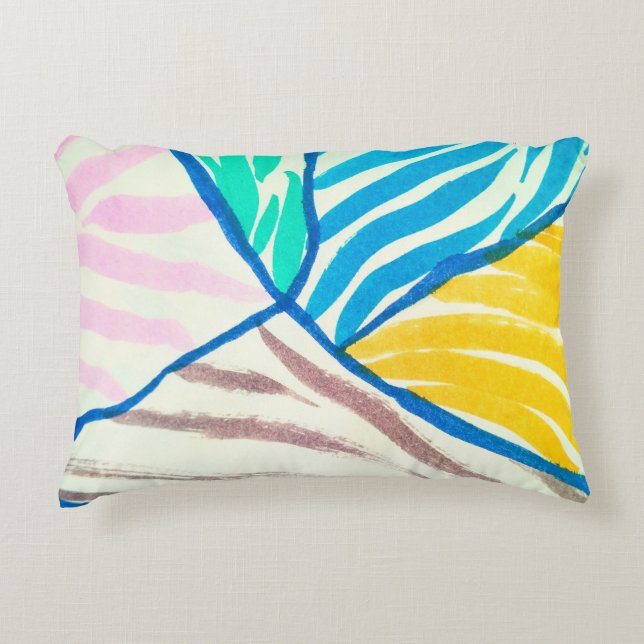 Seamless patchwork background with paisley and flo accent pillow (Front)