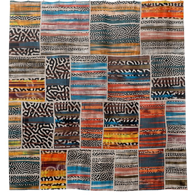 Seamless patchwork collage mix quilt pattern print (Front)