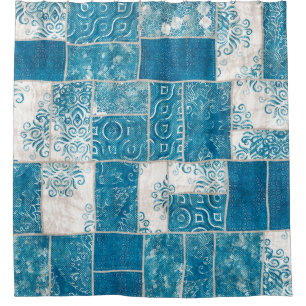 Seamless patchwork collage mix quilt pattern print