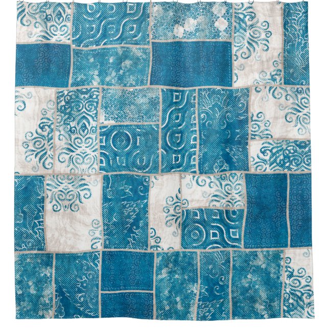 Seamless patchwork collage mix quilt pattern print (Front)