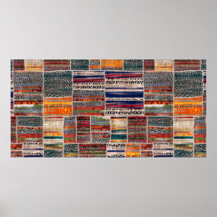 Seamless patchwork collage mix quilt pattern print