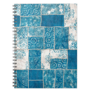 Seamless patchwork collage mix quilt pattern print notebook