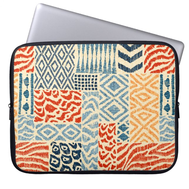 Seamless patchwork pattern. A collection of hand-d Laptop Sleeve (Front)