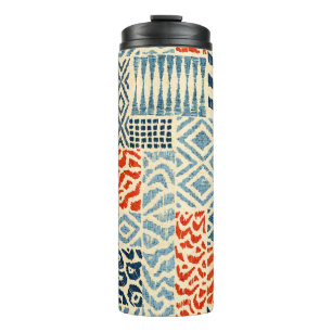 Seamless patchwork pattern. A collection of hand-d Thermal Tumbler