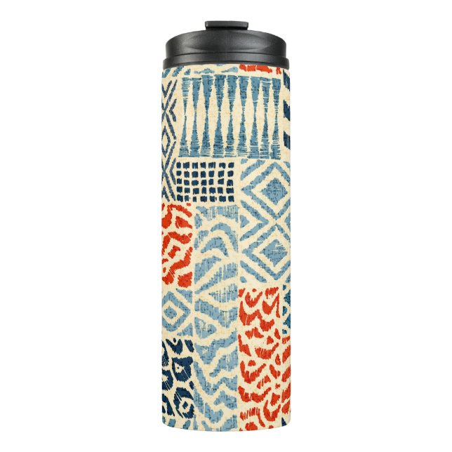 Seamless patchwork pattern. A collection of hand-d Thermal Tumbler (Front)