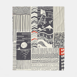 Seamless patchwork pattern from abstract doodles. fleece blanket