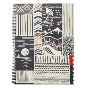 Seamless patchwork pattern from abstract doodles. notebook