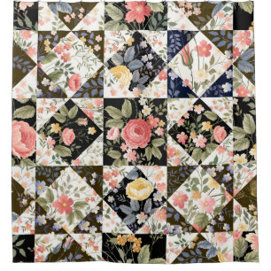 seamless patchwork pattern with flowers