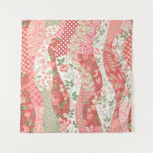 seamless patchwork pattern with roses tapestry