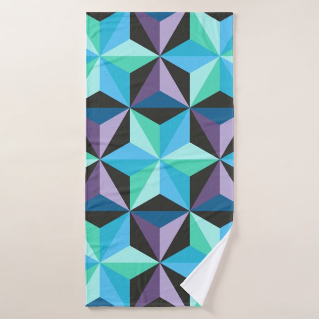 Seamless patchwork pattern with stars. Abstract ge Bath Towel (Bath Towel)