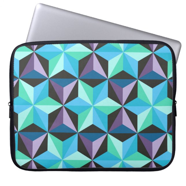 Seamless patchwork pattern with stars. Abstract ge Laptop Sleeve (Front)
