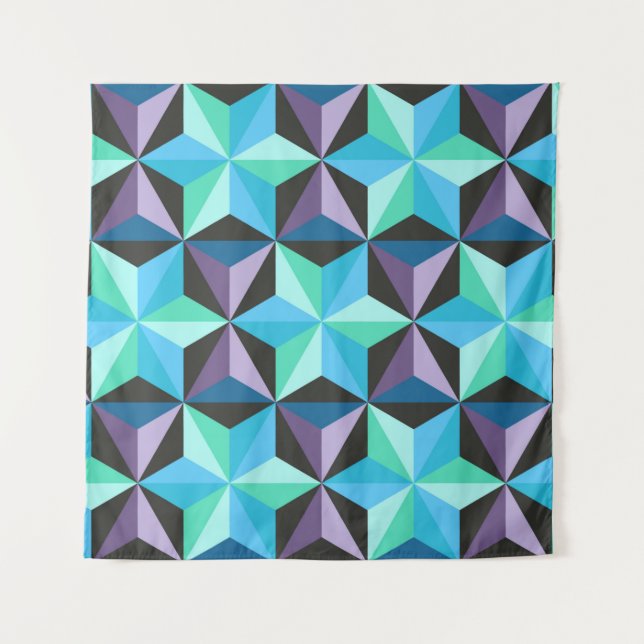 Seamless patchwork pattern with stars. Abstract ge Tapestry (Front)