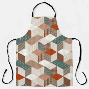 Seamless patchwork pattern with stars. vintage bac apron