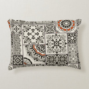 Seamless patchwork tile with Islam, Arabic, Indian Accent Pillow