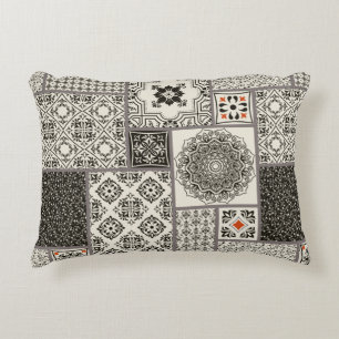 Seamless patchwork tile with Islam, Arabic, Indian Accent Pillow