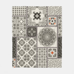 Seamless patchwork tile with Islam, Arabic, Indian Fleece Blanket