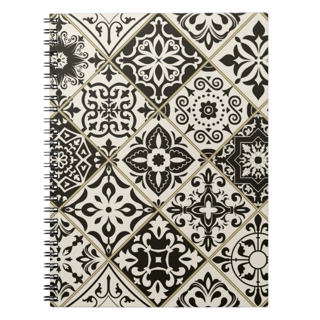 Seamless patchwork tile with Islam, Arabic, Indian Notebook (Front)