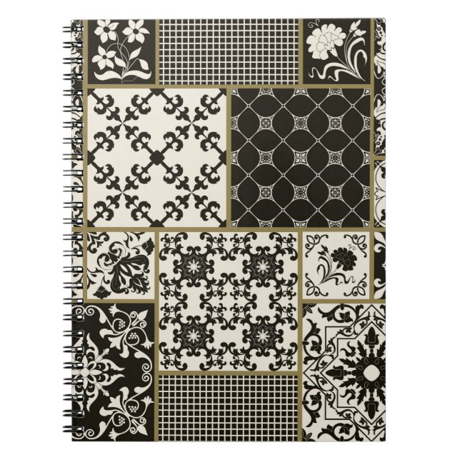 Seamless patchwork tile with Islam, Arabic, Indian Notebook (Front)