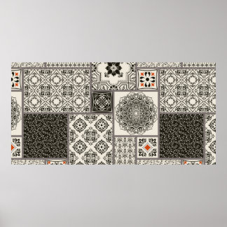 Seamless patchwork tile with Islam, Arabic, Indian Poster