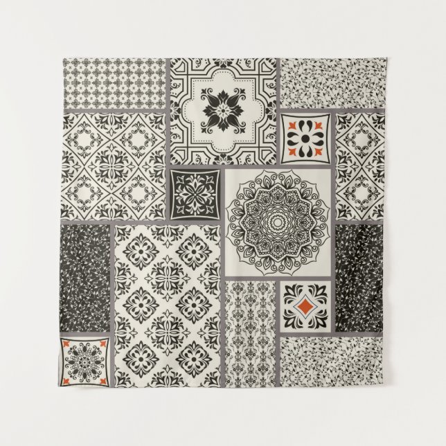 Seamless patchwork tile with Islam, Arabic, Indian Tapestry (Front)