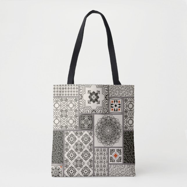 Seamless patchwork tile with Islam, Arabic, Indian Tote Bag (Front)