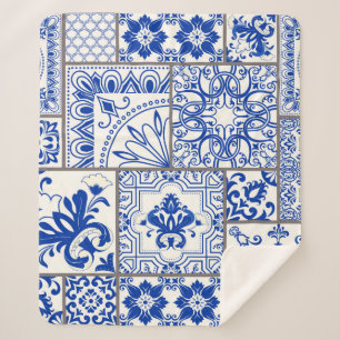 Seamless patchwork tile with Victorian motives. Ma Sherpa Blanket