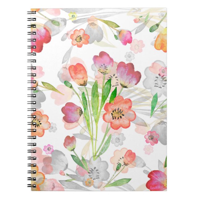 seamless pattern abstracts floral composition tuli notebook (Front)